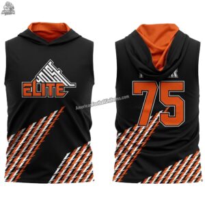 Full custom MimiSports flag football uniform including sublimated jerseys and matching performance shorts with high-definition team logos.