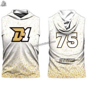 Custom MimiSports 7v7 flag football hooded jersey gear featuring breathable side-mesh panels and high-definition sublimated team logos for elite organizations.