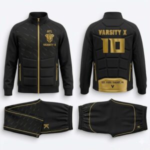2026 MimiSports custom 7v7 football tracksuit featuring a full-zip performance jacket and tapered joggers with moisture-wicking fleece and sublimated team branding.