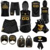 2026 Elite Custom 7v7 Football Uniform Package featuring a hooded compression jersey, matching moisture-wicking shorts, and integrated arm sleeves.