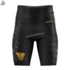 Custom 7v7 football compression shorts featuring integrated mobile/mouthguard pockets and reinforced thigh stitching for high-impact agility.