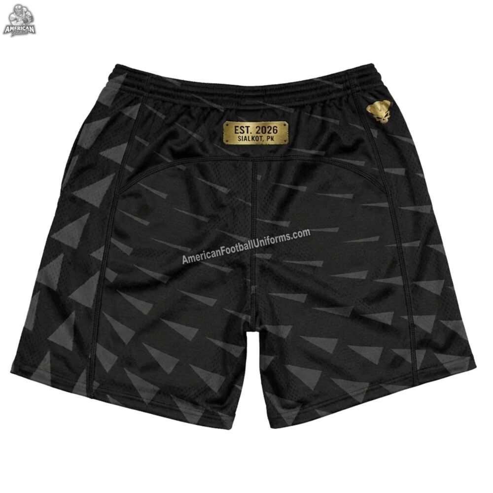 Modern 2026 2-in-1 7v7 football shorts featuring an outer lightweight shell and an integrated custom sublimated compression liner for support.