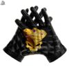 2026 Custom 7v7 football sticky gloves with high-grip silicone palms, breathable back-of-hand mesh, and sublimated team logos.