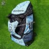 Water-resistant custom football backpack with heavy-duty zippers and a reinforced base designed for all-weather field use.