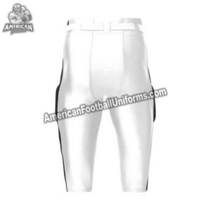 Back view of American Football Uniforms white football pants showing reinforced seat stitching and high-tension stretch fabric.