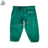 Front view of American Football Uniforms black and jungle green custom pants with integrated pad pockets and reinforced fly.