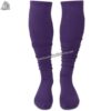 Adult custom American football socks in purple and pink, featuring moisture-wicking compression and reinforced arch support.