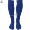Youth American football socks in orange and blue with targeted cushioning at the heel and toe for high-impact protection.