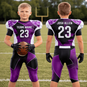 Deep purple Elite Performance custom American football uniform for adult and youth, featuring an ergonomic compression fit and premium embroidered team logos.
