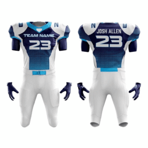 Legacy custom American football uniform for adult and youth, featuring a classic professional cut with high-contrast embroidery and sublimated team colors.