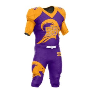 Custom Football Uniforms Youth in Purple Yellow Combination