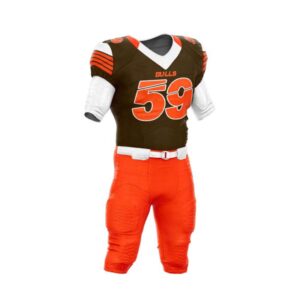 Custom Football Uniforms Youth in Orange Brown