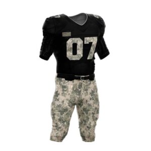Custom Football Uniforms Youth in Black camouflage