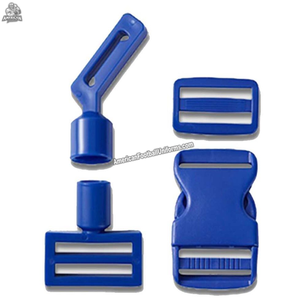 Professional MimiSports electric blue flag football belts with reinforced stitching, premium gloss-finish flags, and adjustable non-slip waistbands.