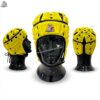 2026 MimiSports custom 7v7 flag football headgear in vibrant yellow, featuring high-density foam protection and a streamlined aerodynamic design.