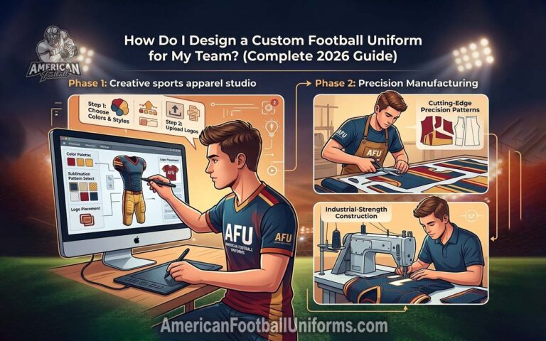 2026 MimiSports professional design layout for custom American football uniforms featuring high-performance fabric textures and sublimation color options.