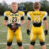 Side profile of American Football Uniforms Victory-Fit uniform showing ergonomic mesh inserts and 4-way stretch fabric.
