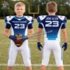 Side profile of American Football Uniforms Legacy uniform showing reinforced sleeve caps and 4-way stretch mesh paneling.