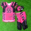 Front view of American Football Uniforms hot pink custom uniform with moisture-wicking fabric and professional fit panels.