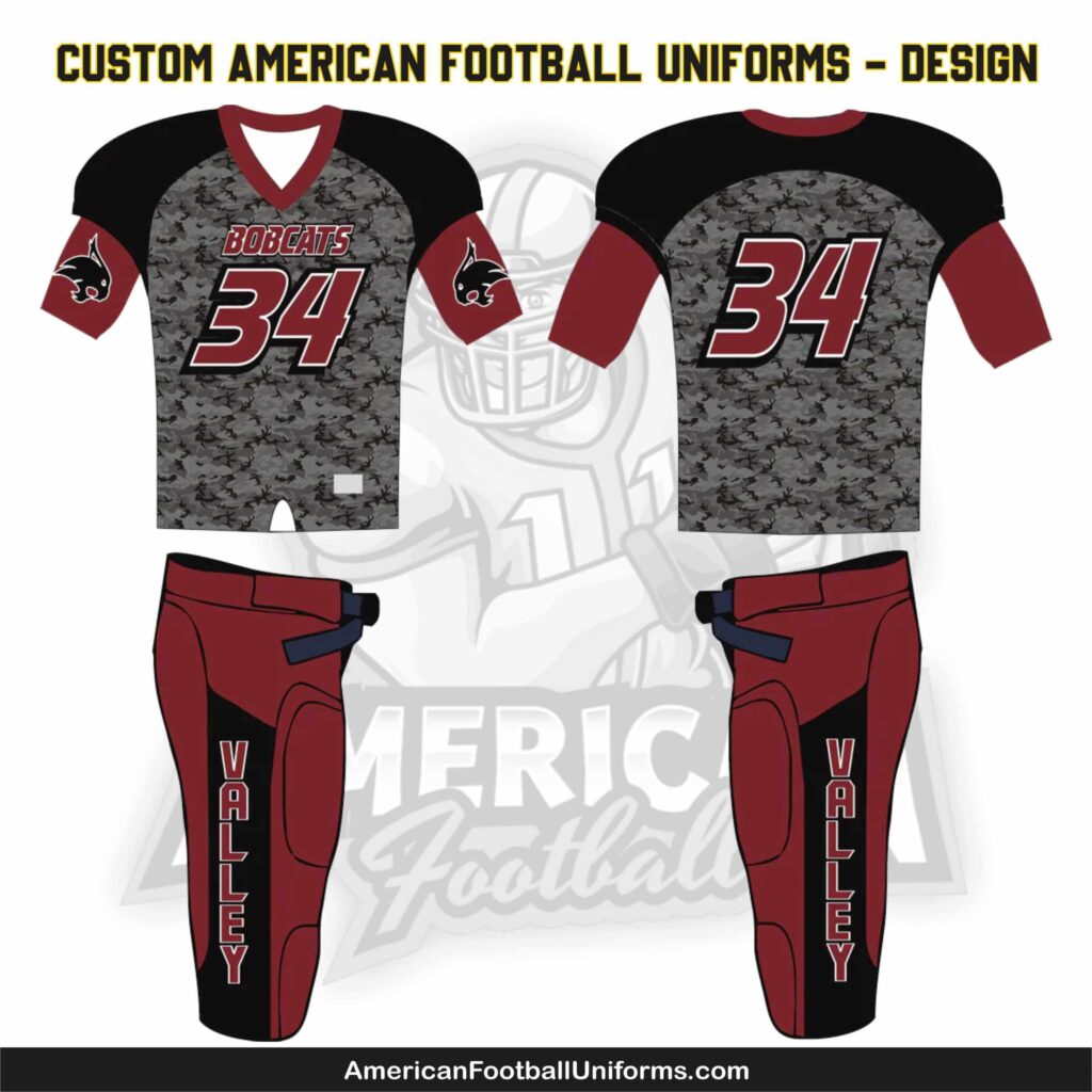 2026 American Football Uniforms adult football uniform design 1 featuring integrated shoulder reinforcement and professional athletic fit.